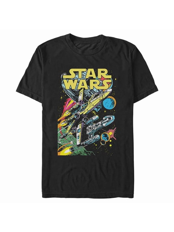 Men's Star Wars Galactic Comic Scene Graphic Tee Black Small