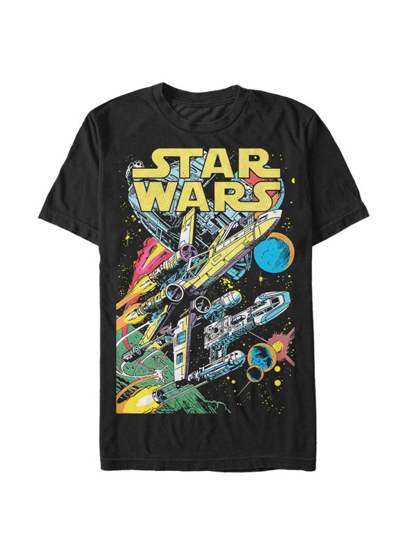 Men's Star Wars Galactic Comic Scene Graphic Tee Black Small