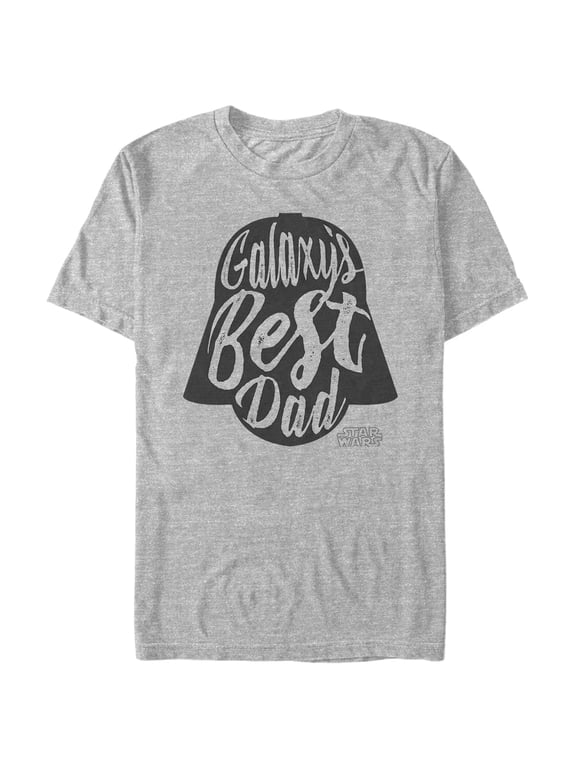 Men's Star Wars Galaxy Best Dad Darth Vader Helmet Graphic Tee Athletic Heather 5X Large
