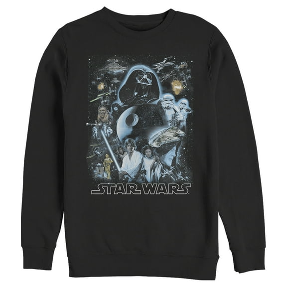 Men's Star Wars Galaxy Of Stars Poster Sweatshirt Black Large