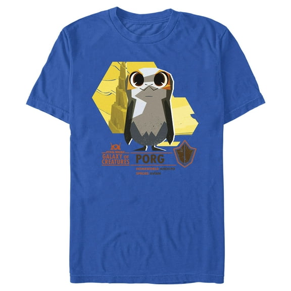 Men's Star Wars: Galaxy of Creatures The Porg  Graphic Tee Royal Blue X Large