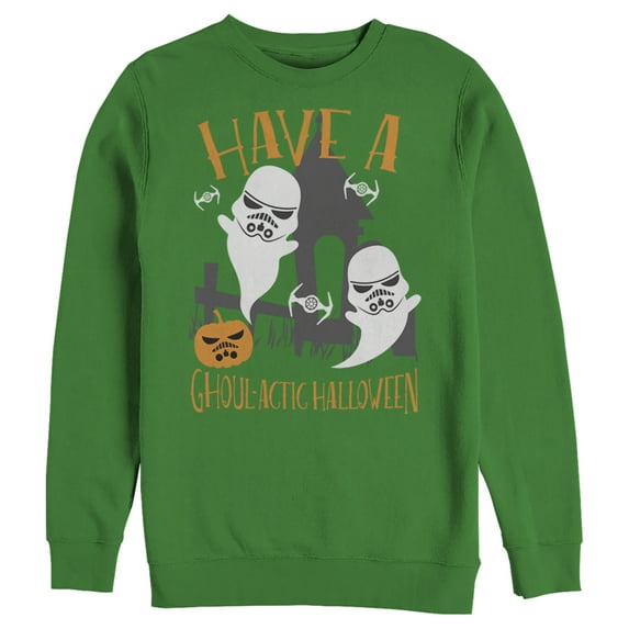 Men's Star Wars Ghoulactic Halloween Stormtrooper Sweatshirt Kelly Green 2X Large