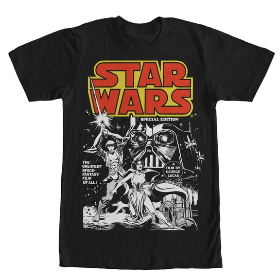 Men's Star Wars Greatest Space Fantasy Poster  Graphic Tee Black Small