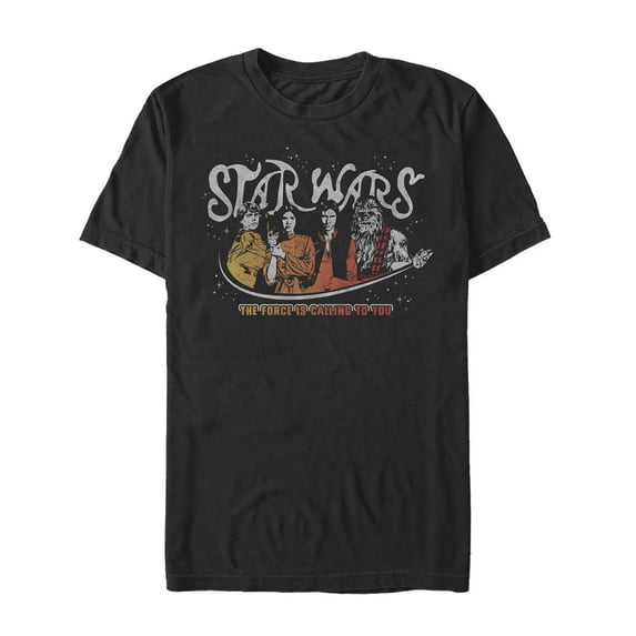 Men's Star Wars Groovy Force Calling You Graphic Tee Black Small
