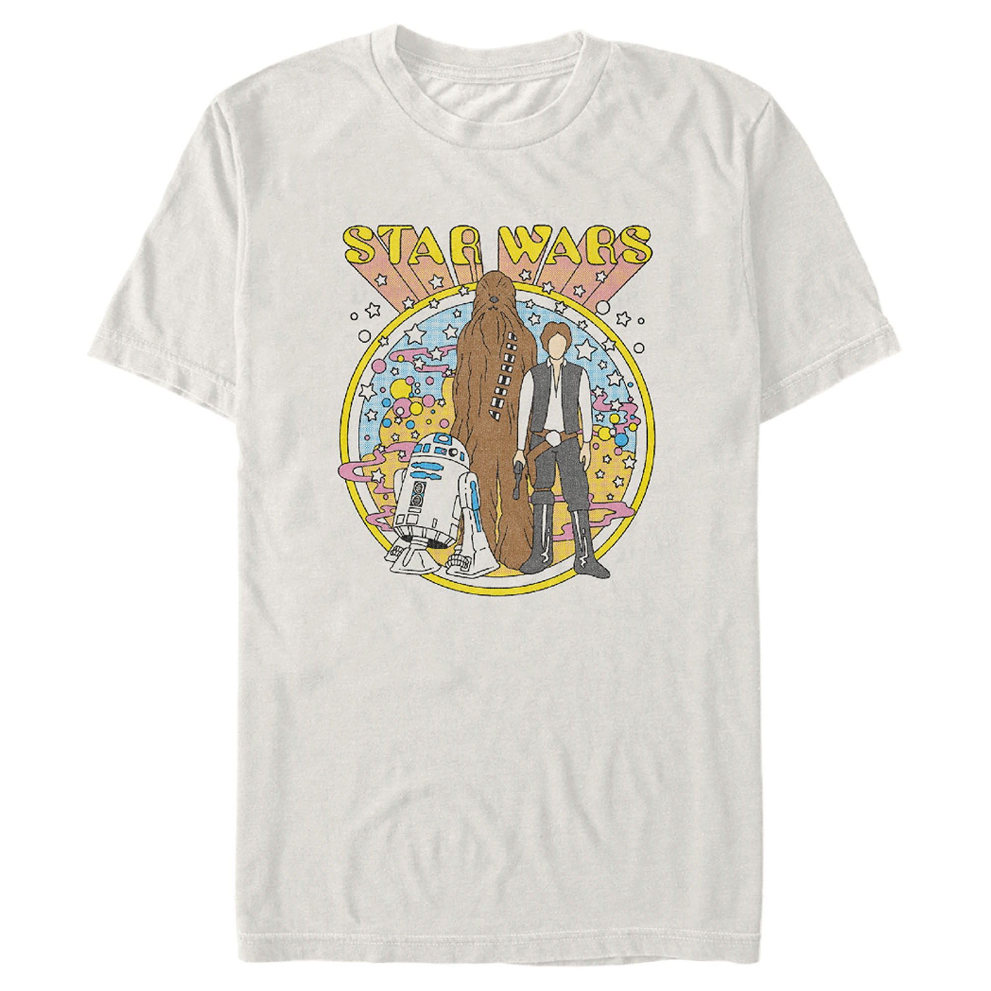 Men's Star Wars Groovy Retro Vision  Graphic Tee Beige 3X Large