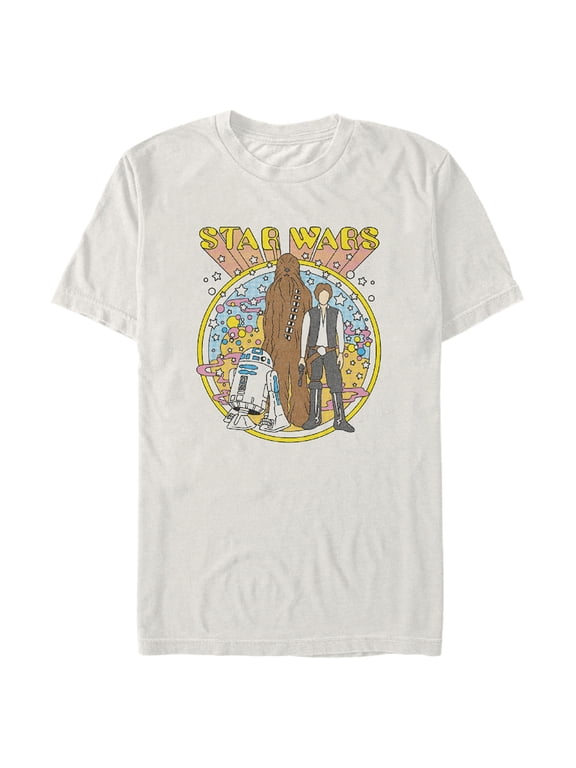 Men's Star Wars Groovy Retro Vision Graphic Tee Beige Large