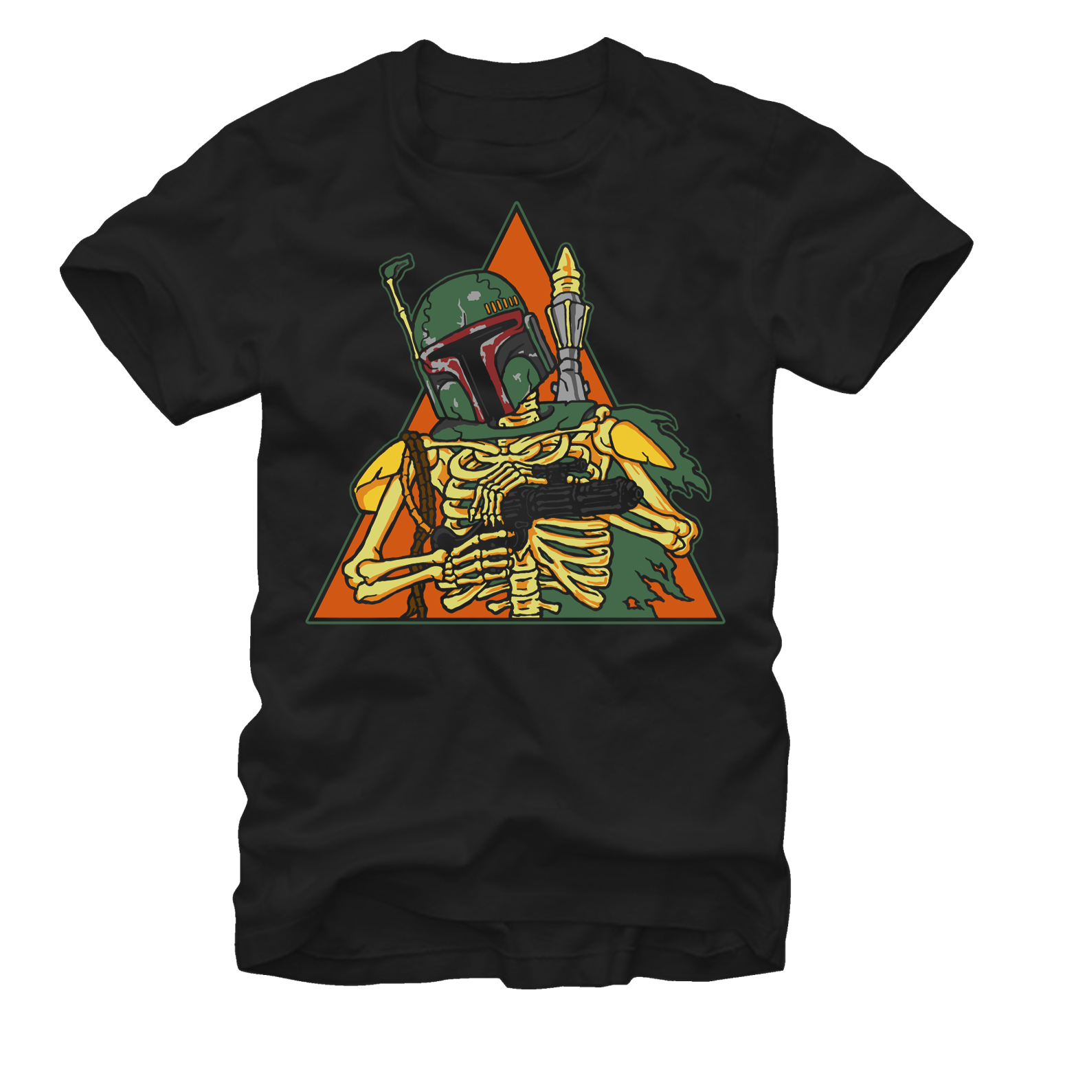 Men's Star Wars Halloween Boba Fett Skeleton  Graphic Tee Black 2X Large