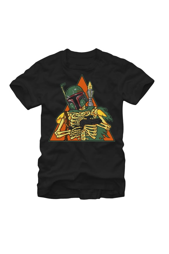 Men's Star Wars Halloween Boba Fett Skeleton Graphic Tee Black Medium