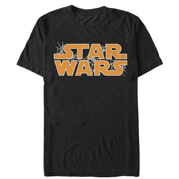 Men's Star Wars Halloween Cobweb Logo  Graphic Tee Black Small