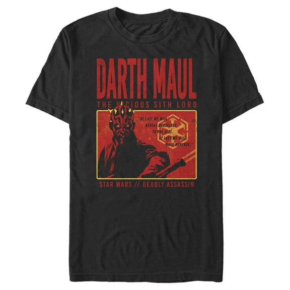 Men's Star Wars Halloween Darth Maul Deadly Assassin Graphic Tee Black 3X Large