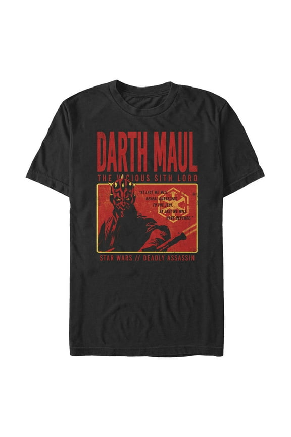Men's Star Wars Halloween Darth Maul Deadly Assassin  Graphic Tee Black Large