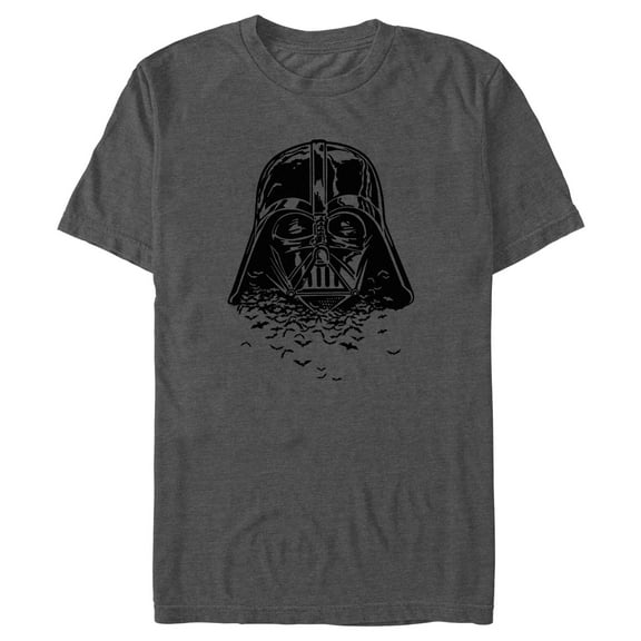 Men's Star Wars Halloween Darth Vader Bats Graphic Tee Charcoal Heather 2X Large