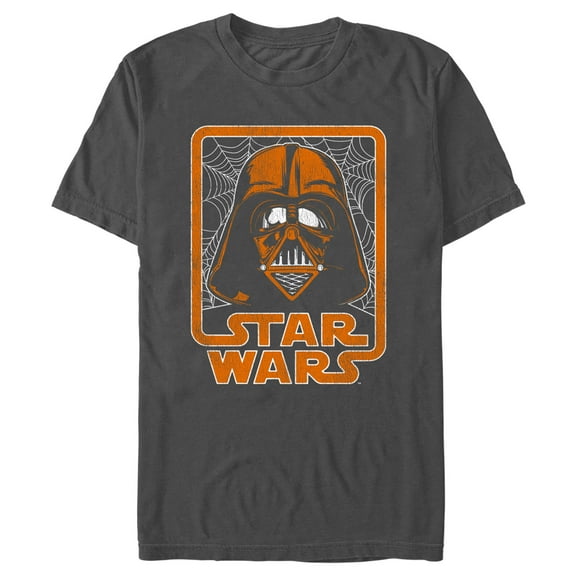 Men's Star Wars Halloween Darth Vader Spider Webs Logo Graphic Tee