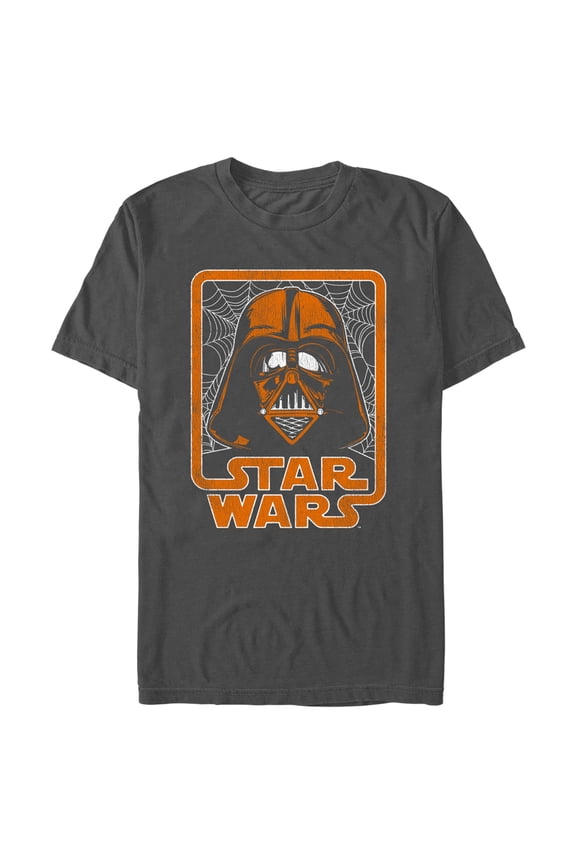 Men's Star Wars Halloween Darth Vader Spider Webs Logo Graphic Tee