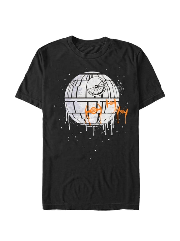 Men's Star Wars Halloween Death Star Drip Graphic Tee Black Large