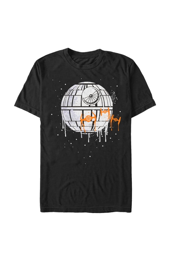 Men's Star Wars Halloween Death Star Drip Graphic Tee Black Large