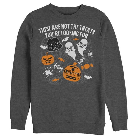 Men's Star Wars Halloween Not the Treats  Sweatshirt Charcoal Heather Large