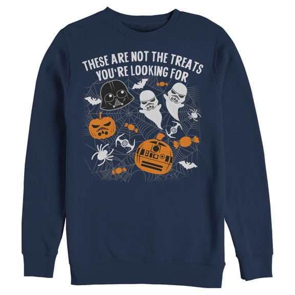 Men's Star Wars Halloween Not the Treats Sweatshirt Navy Blue 2X Large