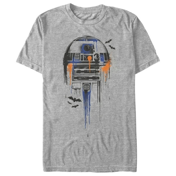 Men's Star Wars Halloween R2-D2 Bats  Graphic Tee Athletic Heather Large