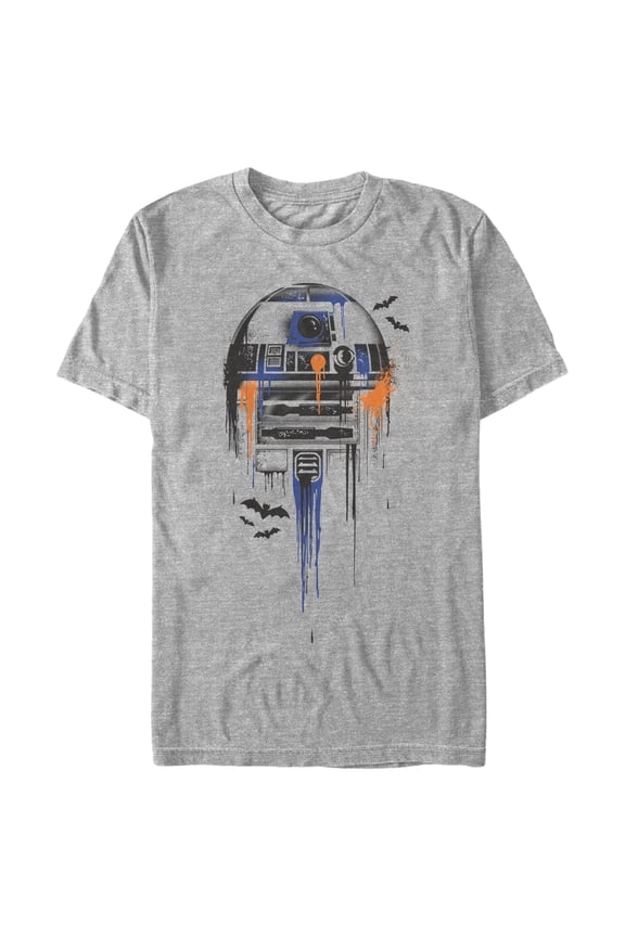 Men's Star Wars Halloween R2-D2 Bats  Graphic Tee Athletic Heather Large