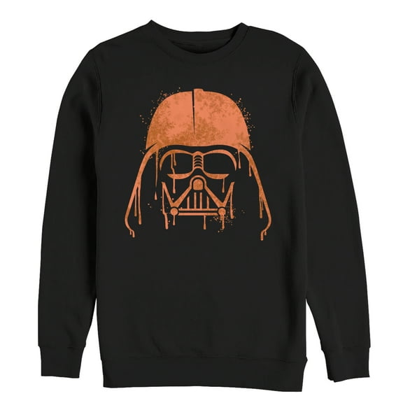 Men's Star Wars Halloween Vader Helmet Spray-Paint Sweatshirt Black X Large