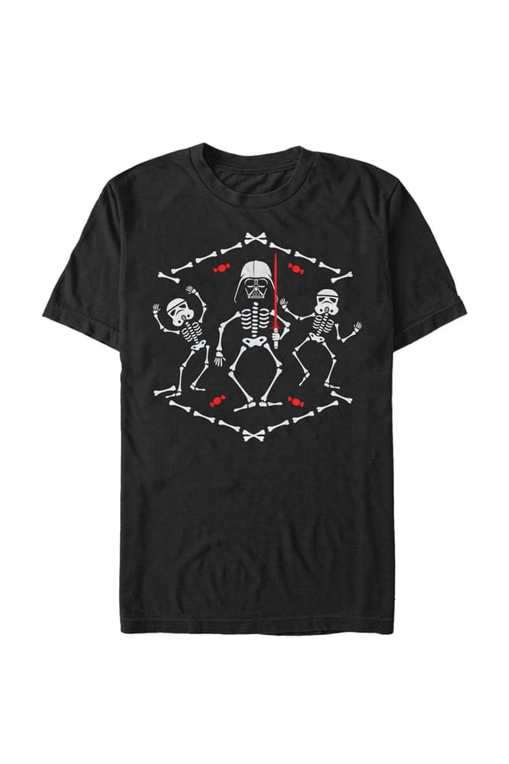 Men's Star Wars Halloween Vader Skeleton Dance Graphic Tee Black Medium