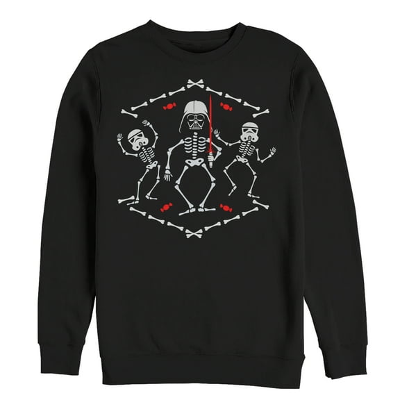 Men's Star Wars Halloween Vader Skeleton Dance  Sweatshirt Black Small