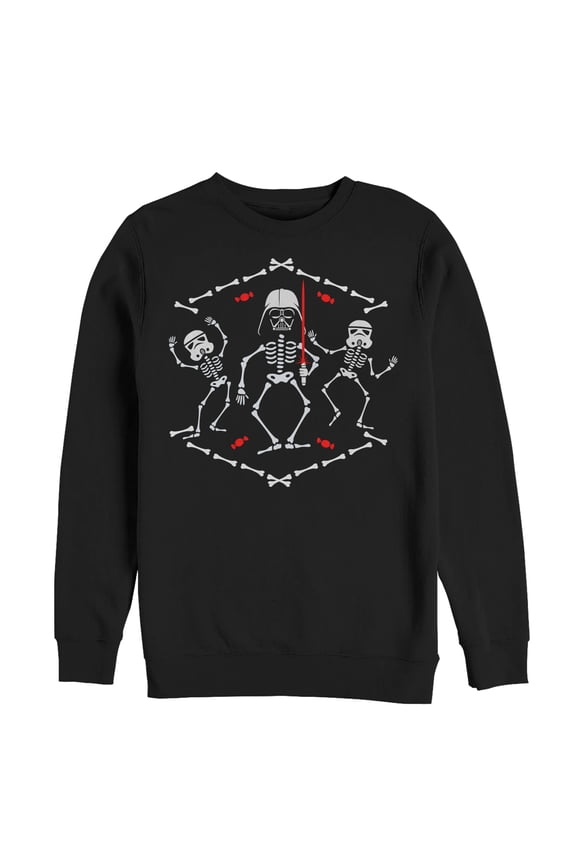 Men's Star Wars Halloween Vader Skeleton Dance Sweatshirt Black Small