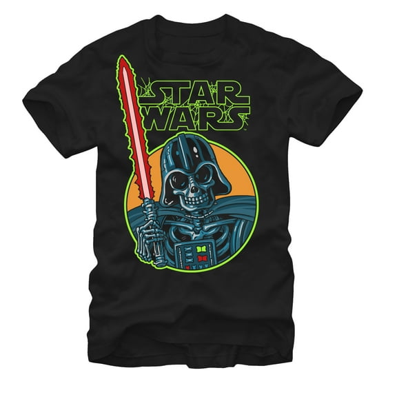 Men's Star Wars Halloween Vader Skeleton Graphic Tee Black Medium