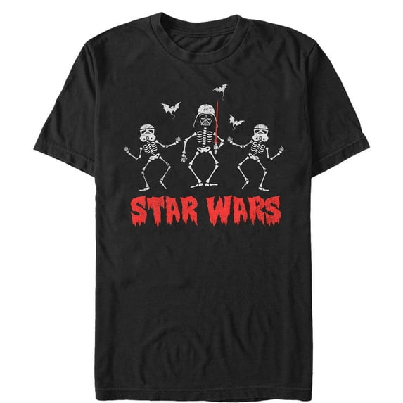 Men's Star Wars Halloween Vader Skeletons Graphic Tee Black 3X Large