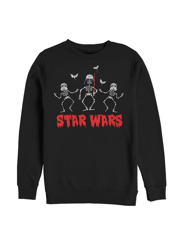 Men's Star Wars Halloween Vader Skeletons Sweatshirt Black Medium