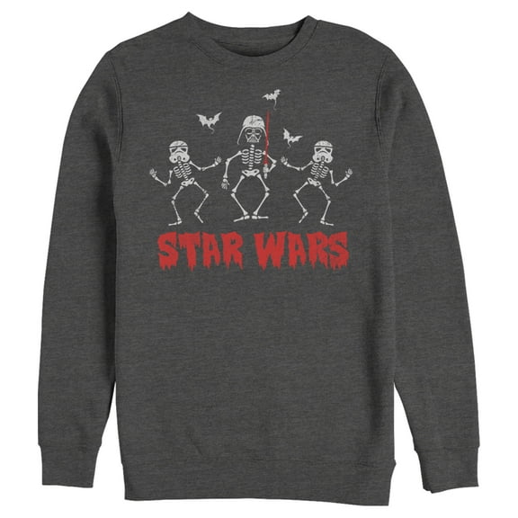 Men's Star Wars Halloween Vader Skeletons  Sweatshirt Charcoal Heather 2X Large