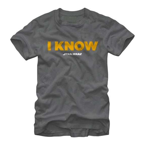 Men's Star Wars Han Solo I Know Graphic Tee Charcoal Large