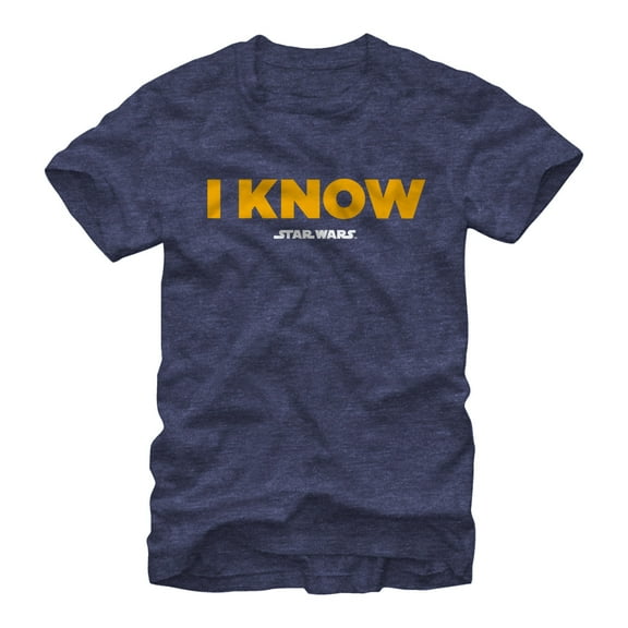 Men's Star Wars Han Solo I Know  Graphic Tee Navy Blue Heather 3X Large