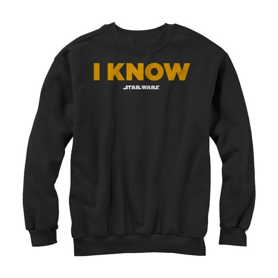 Men's Star Wars Han Solo I Know Sweatshirt Black Large