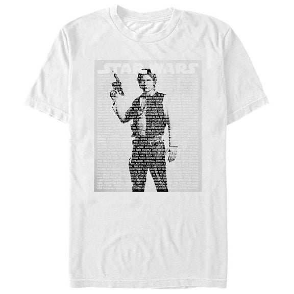 Men's Star Wars Han Solo Intro Script  Graphic Tee White Medium