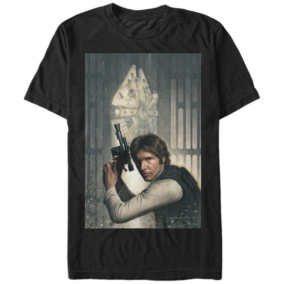 Men's Star Wars Han Solo Millennium Falcon Stance  Graphic Tee Black Medium