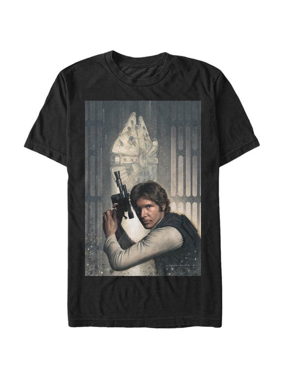 Men's Star Wars Han Solo Millennium Falcon Stance Graphic Tee Black Medium