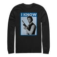 thumbnail image 1 of Men's Star Wars Han Solo Quote I Know  Long Sleeve Shirt Black 2X Large, 1 of 3