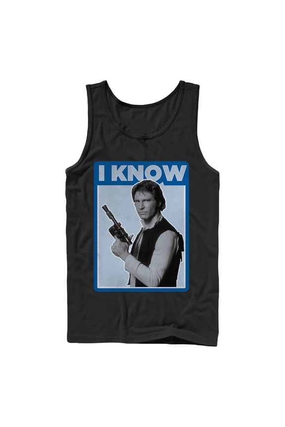 Men's Star Wars Han Solo Quote I Know Tank Top Black X Large