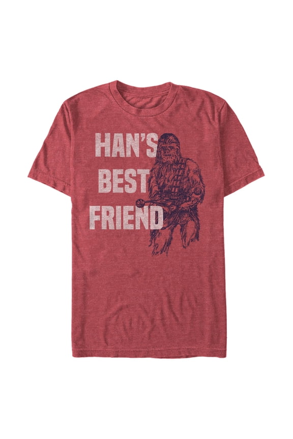 Men's Star Wars Han's Best Friend Chewbacca Graphic Tee Red Heather 2X Large