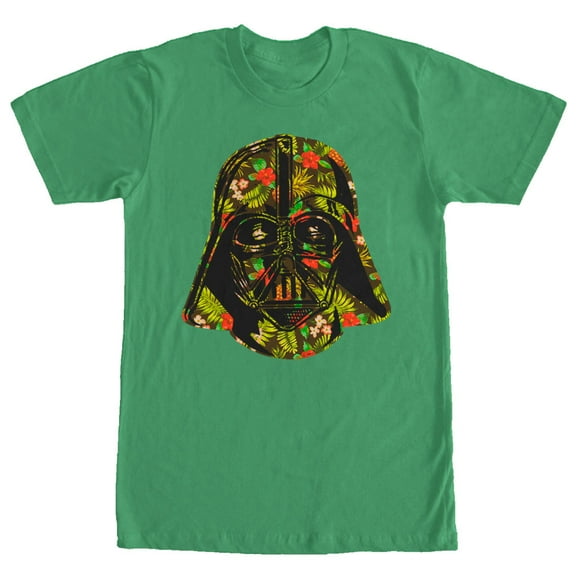 Men's Star Wars Hawaiian Print Darth Vader Helmet Graphic Tee Kelly Green Small