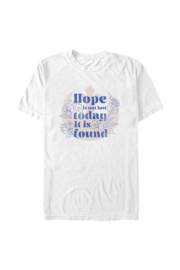 Men's Star Wars Hope Is Not Lost Today It Is Found, Princess Leia Graphic Tee White Large