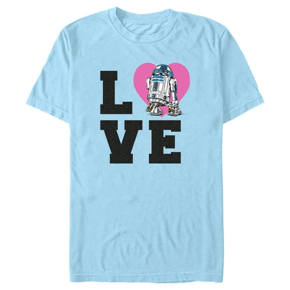 Men's Star Wars I Heart R2-D2  Graphic Tee Light Blue Large