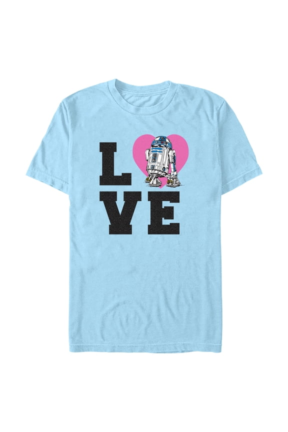 Men's Star Wars I Heart R2-D2 Graphic Tee Light Blue Medium