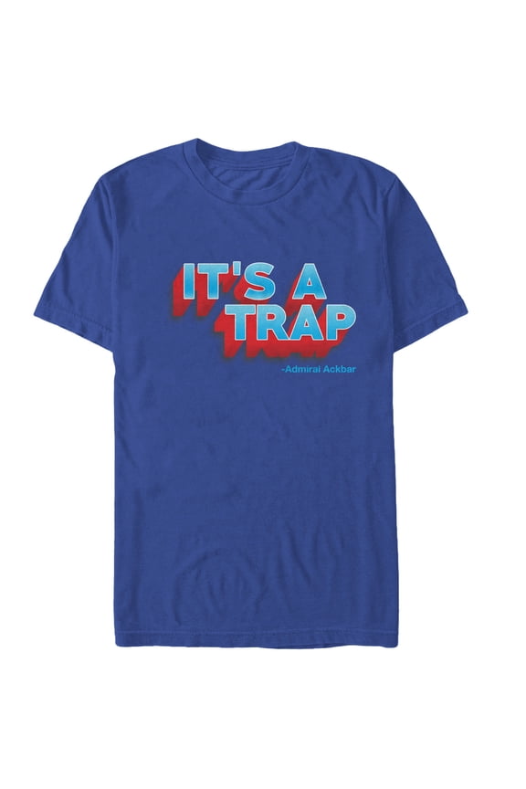 Men's Star Wars It's a Trap Ackbar Quote Graphic Tee Royal Blue Medium