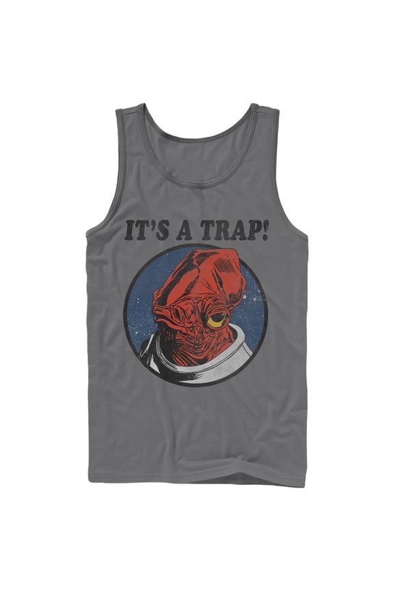 Men's Star Wars It's a Trap Admiral Ackbar Tank Top Charcoal Medium
