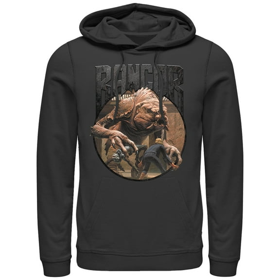 Men's Star Wars Jabba the Hutt's Rancor  Pull Over Hoodie Black Medium