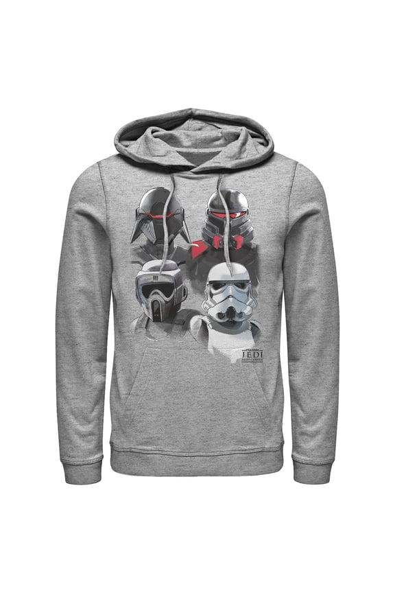 Men's Star Wars Jedi: Fallen Order Darth Vader's Inquisitor Squad  Pull Over Hoodie Athletic Heather Small