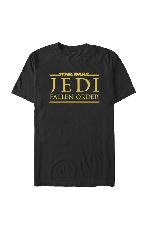 Men's Star Wars Jedi: Fallen Order Golden Logo Graphic Tee Black Small